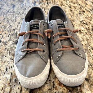 Sperry Topsiders gray slip on. Excellent condition